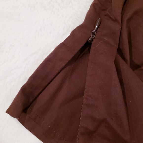 Moncoller Brown Ivory Lace Panel Blouse Size 8 - Picture 5 of 5